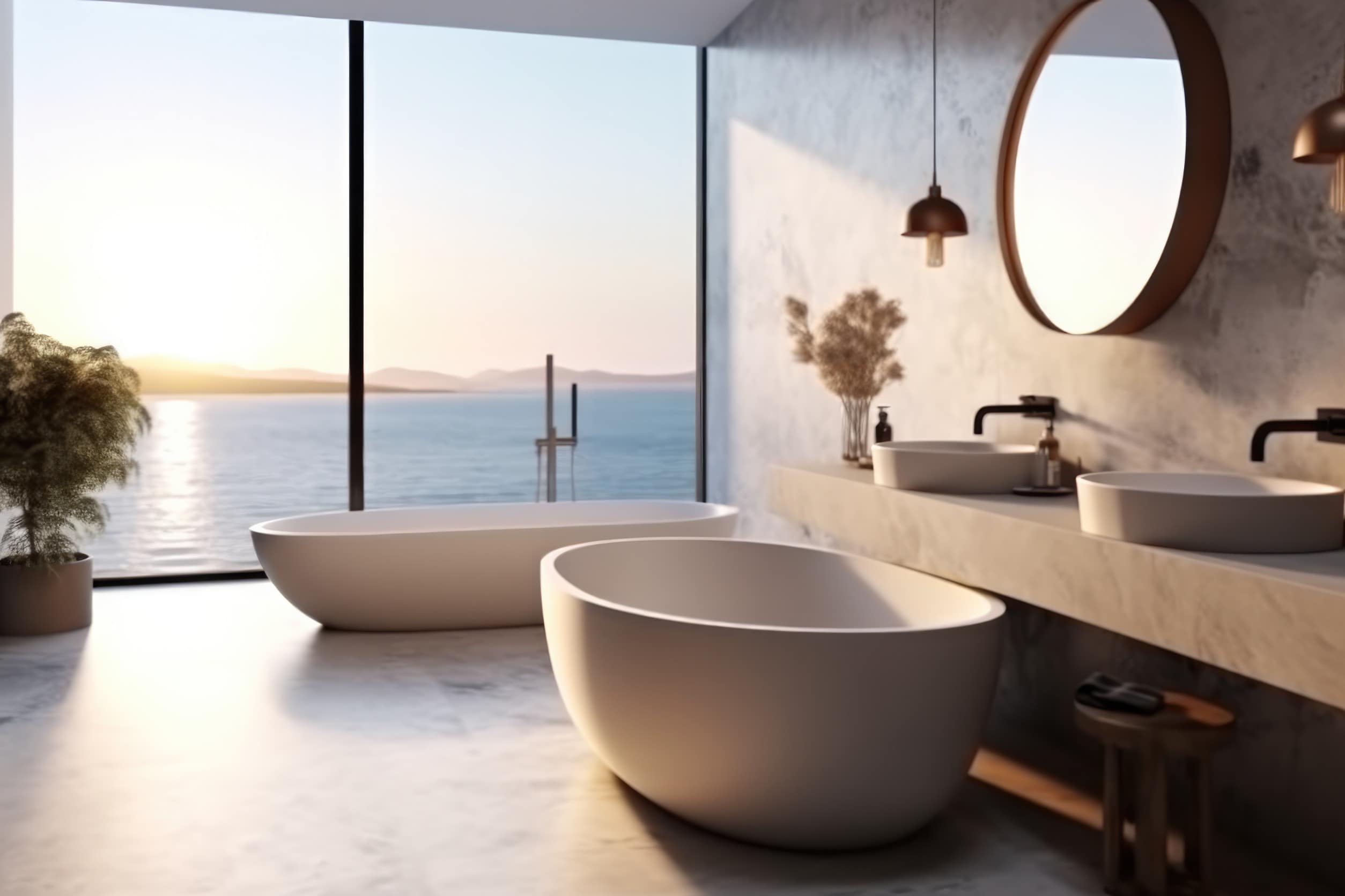 A remodled bathroom with a luxurious and minimalist style