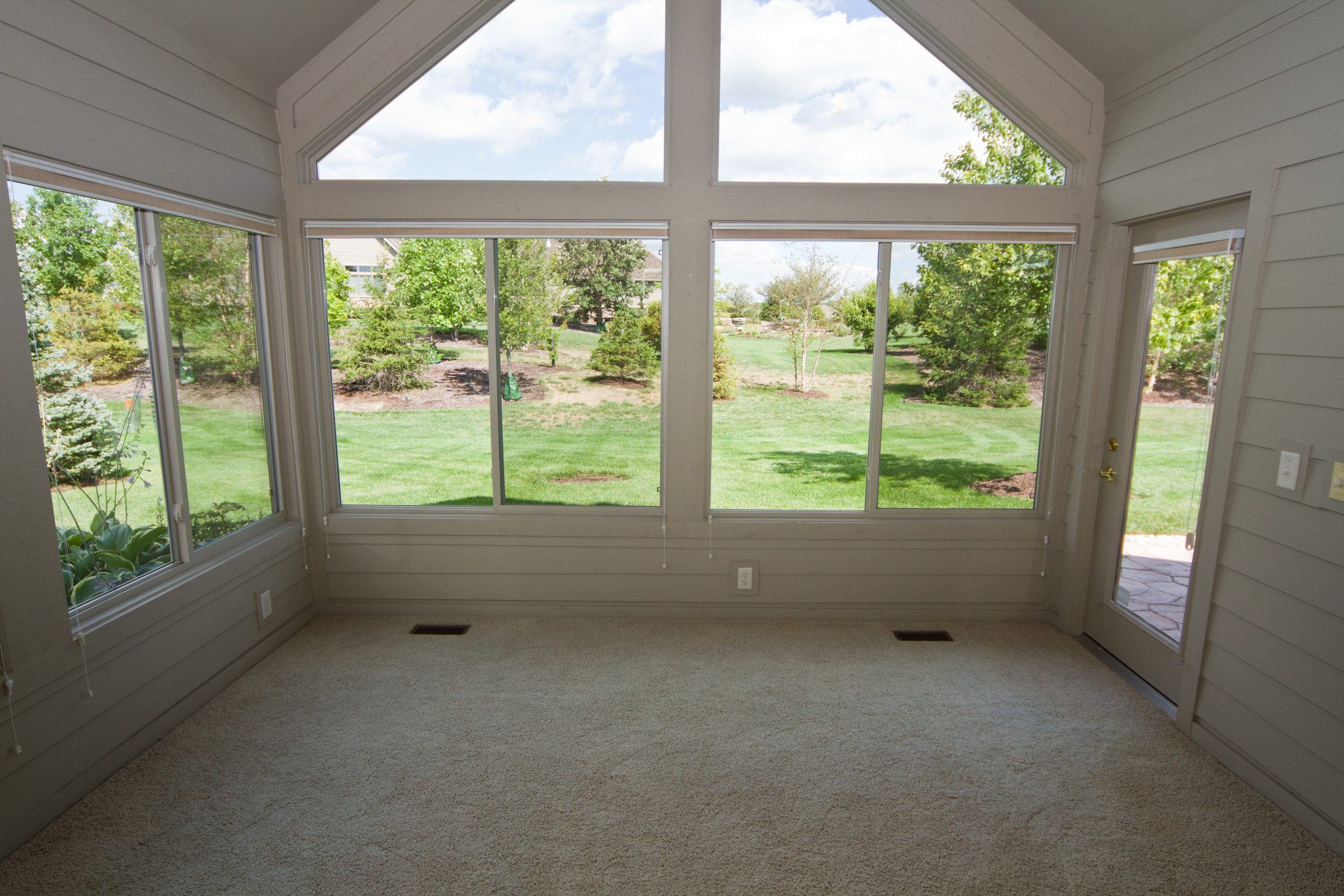 Empty sunroom being repaired